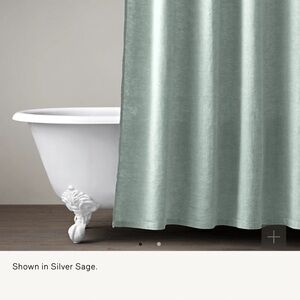 Silver Sage Shower Curtain Restoration Hardware XL Belgian Linen Extra Long